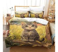 XPASHIQWC Chinese Li Hua 3D Printed Microfiber Duvet Cover Set Wheat Field with Zipper Closure for Bedroom Dorm Decor King（220x240cm）