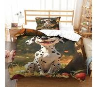 XPASHIQWC Dalmatian 3D Print Bedding Set Orchard with Hidden Zipper And Pillow Casesfor Kid Teens Boys And Girls Single（135x200cm）