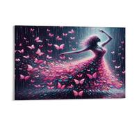 XPASHIQWC Dancer Butterfly Dress Poster Artwork Giclee Canvas Prints Modern Canvas Wall Art Picture Wall Hanging for Dining Room Kitchen Home Office Decor 24x36inch(60x90cm)