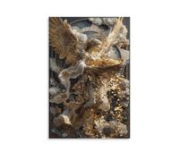 XPASHIQWC Gilded Angel Poster Artwork Gold Coin Cornucopia Canvas Prints Picture Modern Canvas Wall Art Picture Wall Hanging for Living Room Home Decorations 12x18inch(30x45cm)