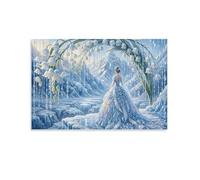 XPASHIQWC Ice Princess Poster Artwork Lily Valley Icefield Canvas Prints Picture Modern Canvas Wall Art Picture Wall Hanging for Dining Room Kitchen Home Office Decor 08x12inch(20x30cm)