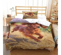 XPASHIQWC Irish Setter 3 Pieces 3D Printed Microfiber Duvet Cover Set Wheat Field with Pillow Cases for Bedroom Dorm Decor Single（135x200cm）