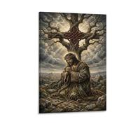 XPASHIQWC Jesus Christ Wall Decor Poster Celtic Knot Cross Canvas Prints Picture Modern Canvas Wall Art Picture Wall Hanging for Dining Room Kitchen Home Office Decor 20x30inch(50x75cm)