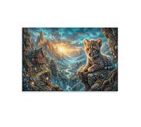 XPASHIQWC Leopard Wall Decor Poster Sunrise Valley Canvas Prints Picture Modern Canvas Wall Art Picture Wall Hanging for Home Decorations 16x24inch(40x60cm)
