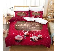 XPASHIQWC Merry Christmas 3D Print 3 Pieces Colorful Ball Decoration With Zipper Closure For Kids Boys Teen Men Soft Lightweight Quilt Cover Bedroom Dorm Decor Super King（260x220cm）