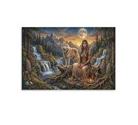 XPASHIQWC Native American Wall Decor Poster Woman Shaman Giclee Canvas Prints Modern Wall Art Picture Wall Hanging for Home Decorations 24x36inch(60x90cm)
