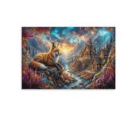XPASHIQWC Red Fox Poster Artwork Aurora Valley Giclee Canvas Prints Modern Canvas Wall Art Picture Wall Hanging for Living Room Bedroom Home Decorations 16x24inch(40x60cm)