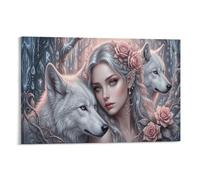 XPASHIQWC Silver-haired Elf Maiden Poster Artwork Icy Magic Forest Giclee Canvas Prints Modern Canvas Wall Art Picture Wall Hanging for Living Room Bedroom Home Decorations 16x24inch(40x60cm)