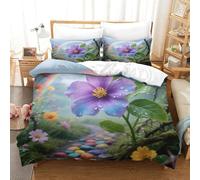 XPASHIQWC Violet 3D Print 3 Pieces Comforter Cover Rainbow Colorful Path with Pillow Cases Hidden Zipper for Adults Bedroom Decoration Double（200x200cm）