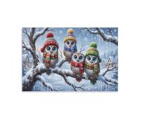 XPASHIQWC Winter Knit Owl Poster Artwork Snowy Forest Fairy Tale Giclee Canvas Prints Modern Canvas Wall Art Picture Wall Hanging for Living Room Bedroom Home Decorations 20x30inch(50x75cm)