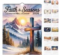 XPAU 2026 Christian Wall Calendar - Scripture Inspirational Calendar with Bible Verses, Monthly Watercolour Art, Eco-Conscious Paper for Home, Office, Church Decor - Spiritual Daily Reminder