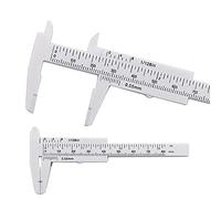 XPAU 80mm Plastic Vernier Caliper 0.05mm Precision - Metric & Imperial Scale Measuring Tool for Students & Hobbyists, School STEM Projects (White, Blue, Orange) (White)