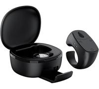 XPAU Bluetooth Ring Remote Control with Charging Case, Page Turn on Phone Tablet, Wireless Hands-Free Operation for Online Meetings Video Calls eBook Reading (Black)