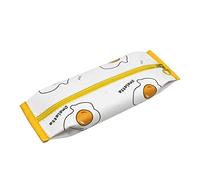 XPAU Cute Milk Carton Pencil Case | 6 Fun Theme Designs: Penguin, Fish, Omelette, Chili, Toast & Lotus Root | PU Leather Pen Bag Organiser (White)