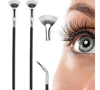 XPAU Folding Angle Scalloped Lash Brush - Fan-Shaped Mascara Applicator for Clump-Free Lashes, Soft Nylon Bristles for Even Coating, Portable Design Ideal for Home and Travel Makeup Kits (2 Pcs)