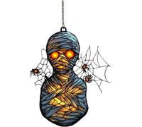 XPAU Halloween Hanging Ornament - Witch Hat & Magic Theme Indoor Hanging Ornaments with Chains, Mystical Window Decor for Spooky Season Home & Party Halloween Decorations (06)
