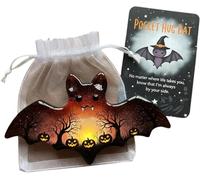 XPAU Halloween Pocket Hug Ghost Gift - Pocket Hug Ghost with Message Card, Cute Anxiety Toy for Women, Men, Teens | Spooky Comfort Gift Idea (Bat)