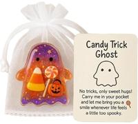XPAU Halloween Pocket Hug Ghost Gift - Pocket Hug Ghost with Message Card, Cute Anxiety Toy for Women, Men, Teens | Spooky Comfort Gift Idea (Candy Trick Ghost)