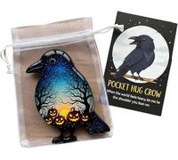 XPAU Halloween Pocket Hug Ghost Gift - Pocket Hug Ghost with Message Card, Cute Anxiety Toy for Women, Men, Teens | Spooky Comfort Gift Idea (Crow)