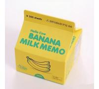 XPAU Milk Carton Memo Notes - 300 Sheets Korean Design Cute Sticky Notes, 5 Styles (White/Strawberry/Banana/Coffee/Green Tea) for Study, Office & Gift (C)