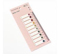 XPAU Morandi Page Markers Index Tabs - 200pcs Translucent Writable Sticky Notes, Repositionable Book Tabs for Study, Office & Journaling, with Ruler Alignment Guide (10 Colors) (5, C)
