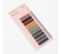 XPAU Morandi Page Markers Index Tabs - 200pcs Translucent Writable Sticky Notes, Repositionable Book Tabs for Study, Office & Journaling, with Ruler Alignment Guide (10 Colors) (5, B)