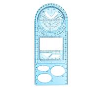 XPAU Multifunctional Geometric Drawing Ruler | 24-in-1 Math Tools Set with Protractor, Compass & Templates | Portable Exam-Ready School Supplies (Blue, High school version)