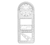 XPAU Multifunctional Geometric Drawing Ruler | 24-in-1 Math Tools Set with Protractor, Compass & Templates | Portable Exam-Ready School Supplies (Clear, Primary School Version)