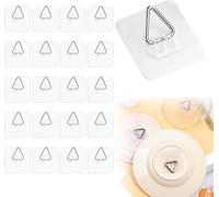 XPAU Plate Hangers for The Wall - Invisible Adhesive Hooks for Decorative Plates, Photos & Art, Strong Hold on Smooth Surfaces, No Residue Removal, 2.4x2.4 Inch, 3lb Capacity (20pcs)