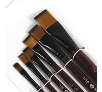 XPAU Professional 6pc Artist Brush Set - Tri-Density Nylon Bristles & Brass Ferrules | 3x Paint Capacity | Eco Studio Tools