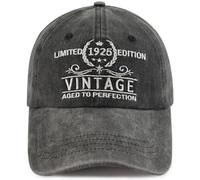 Xpayzere Limited Edition 1925 1926 1927 1928 1929 Hat for Men Women, Funny Adjustable Birthday Gifts Baseball Cap, Limited Edition 1925 Embroidered Black, One size