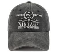 Xpayzere Limited Edition 1970 1971 1972 1973 1974 1975 1976 1977 1978 1979 Hat for Men Women, Funny Birthday Baseball Cap, Limited Edition 1975 Embroidered Black, One size