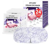 XPCARE 24 Pack Steam Eye Masks for Dry Eyes, Self Heated Steam Warm Eye Mask, Disposable Heated Eye Mask for Dark Circles, Puffy Eyes, Relief Stress Eye Fatigue (Unscented)