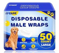 XPCARE 50 Count Disposable Male Dog Diapers, Male Dog Wraps,Super Absorbent Leak-Proof Fit (Large)