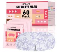XPCARE 60 Pack Steam Eye Masks for Dry Eyes, SPA Warm Sleep Eye Mask, Disposable Heated Eye Mask for Dark Circles, Puffy Eyes, Relief Stress Eye Fatigue(Rose)