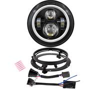 XPCTD 7 Inch LED Headlight DOT DRL Light Halo Bulb Kit for Touring Street Glide Road King Ultra Classic Electra Glide FatBoy Tri Cvo Heritage Softail Slim Deluxe Switchback Black