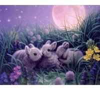 Xpdnmilq 5D Diamond Painting Kit DIY Children Adult Creative Leisure Painting Crafts Kit Home Wall Decoration - Hare in The Grass - 40x50cm