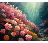 Xpdnmilq 5D Diamond Painting Kit DIY Children Adult Creative Leisure Painting Crafts Kit Home Wall Decoration - Beautiful Flower Field - 40x50cm