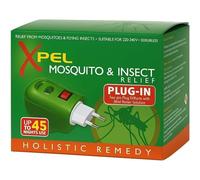 Xpel Mosquito and Insect Relief Plug in 38ml Refill Odourless Electric Insect Repellent Solution Suitable for 220 to 340V Use Lasts Up to 45 Nights Ideal for Home Bedroom Office and Travel