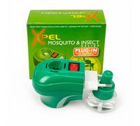 XPEL Mosquito & Insect Relief Plug-In Diffuser Kit with 35ml Refill - Odourless Mosquito Repellent for Home & Travel, 2-Pin European Plug 220-240V, Lasts Up to 45 Nights Use, Mosquito Plug ins for Abr