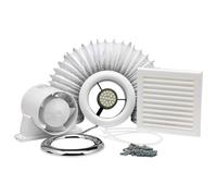 Xpelair Airline 100mm Inline Extract Fan Kit with Light - ALL100 - 93290AW