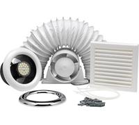 Xpelair Airline 100mm Inline Extract Fan Kit with Light - ALL100 - 93290AW