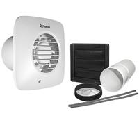 Xpelair Simply Silent Timer controlled Square Extractor Fan with fitting kit 100mm - DX100TS
