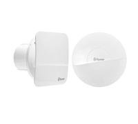 Xpelair C4SR 4" Simply Silent Contour bathroom extractor fan with of square and round baffles, White
