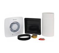 Xpelair DX100HTS Square Humidistat Timer Extractor Fan with Wall Kit - 93028AW