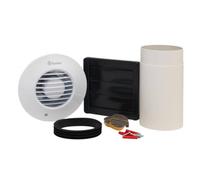 Xpelair DX100R Standard Round Extractor Fan with Wall Kit - 93005AW