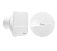 Xpelair Simply Silent Contour CV4SR Constant Volume 4” bathroom extractor fan with square and round baffle, white