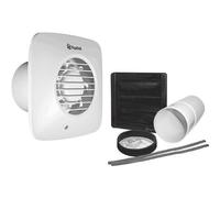 Xpelair Simply Silent Timer and Humidistat Square Extractor Fan with Fitting kit 100mm - DX100HTS
