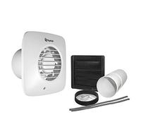 Xpelair Simply Silent LV100HTS Sq 100mm Humidity Timer Fan & Wall Kit