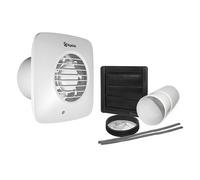 Xpelair Simply Silent Standard Square 100mm Bathroom Fan with Humidistat & Pull